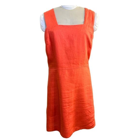 GAP Fit & Flare Linen Dress Square Neck Dress Sz. 14T - Picture 1 of 9